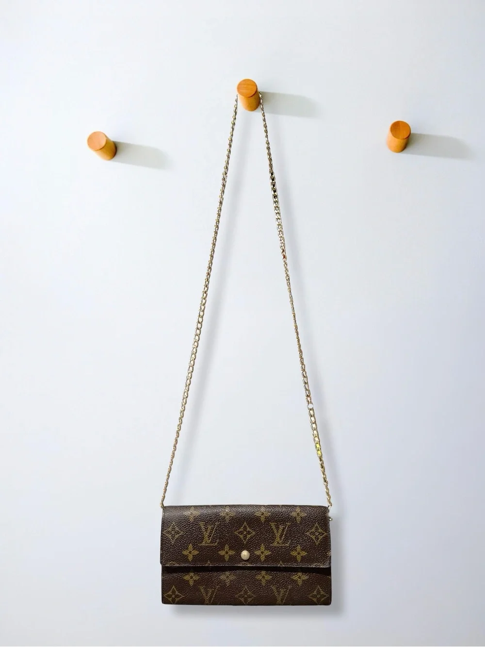 Louis Vuitton Vintage Monogram Sarah Wallet on Chain (WOC) Set + Dust Bag